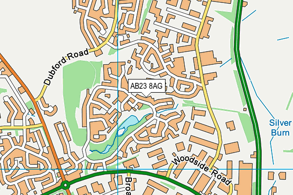 AB23 8AG map - OS VectorMap District (Ordnance Survey)