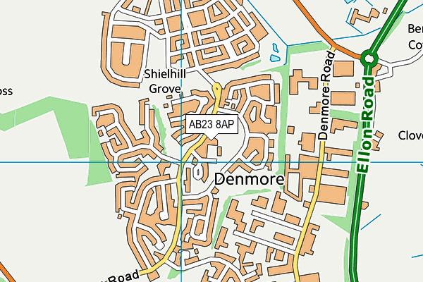 AB23 8AP map - OS VectorMap District (Ordnance Survey)