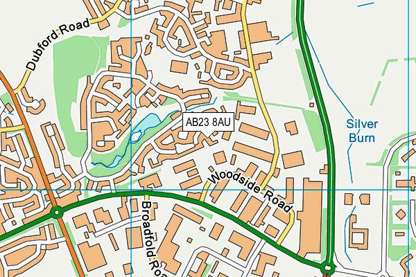 AB23 8AU map - OS VectorMap District (Ordnance Survey)
