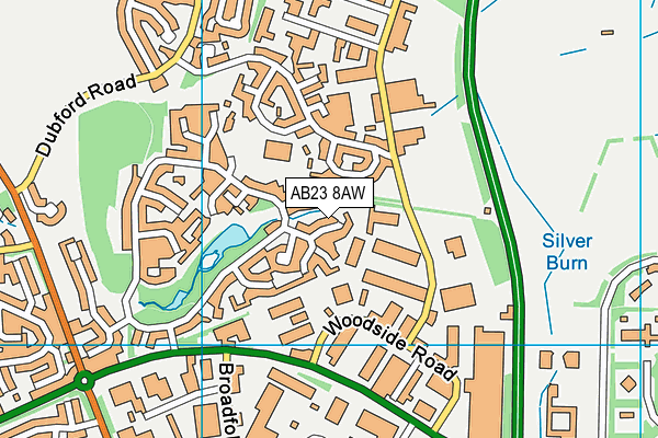 AB23 8AW map - OS VectorMap District (Ordnance Survey)
