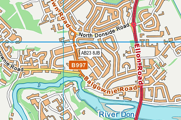 AB23 8JB map - OS VectorMap District (Ordnance Survey)