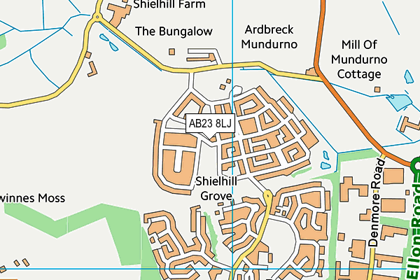 AB23 8LJ map - OS VectorMap District (Ordnance Survey)