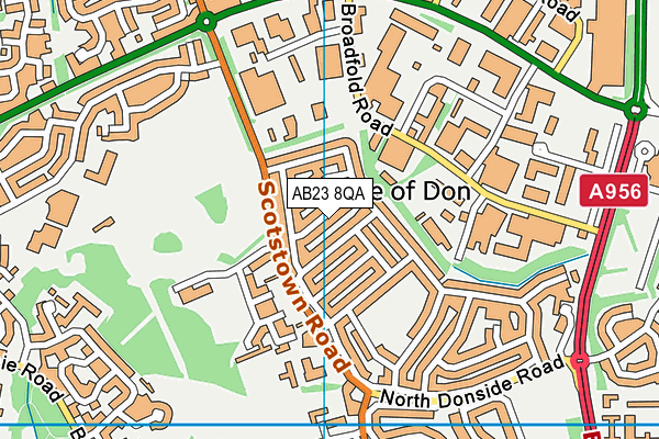 AB23 8QA map - OS VectorMap District (Ordnance Survey)