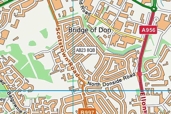 AB23 8QB map - OS VectorMap District (Ordnance Survey)