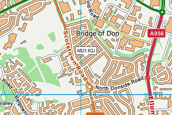 AB23 8QJ map - OS VectorMap District (Ordnance Survey)
