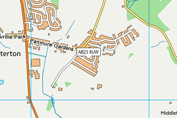 AB23 8UW map - OS VectorMap District (Ordnance Survey)