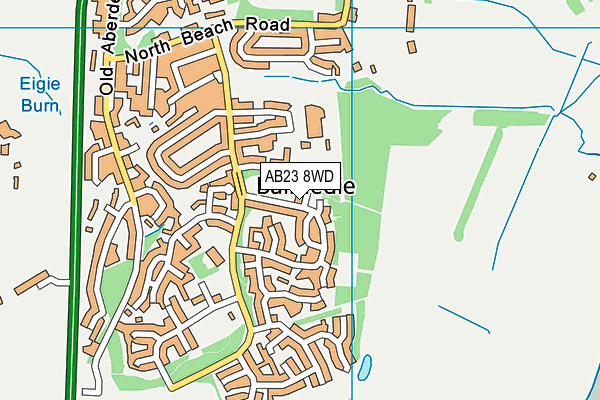 AB23 8WD map - OS VectorMap District (Ordnance Survey)