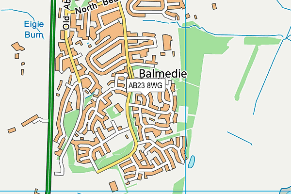 AB23 8WG map - OS VectorMap District (Ordnance Survey)