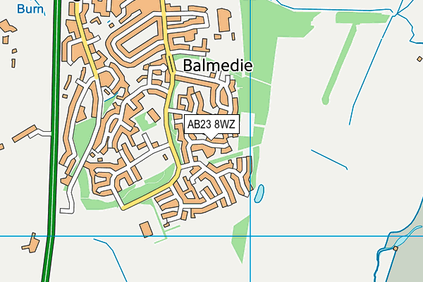 AB23 8WZ map - OS VectorMap District (Ordnance Survey)