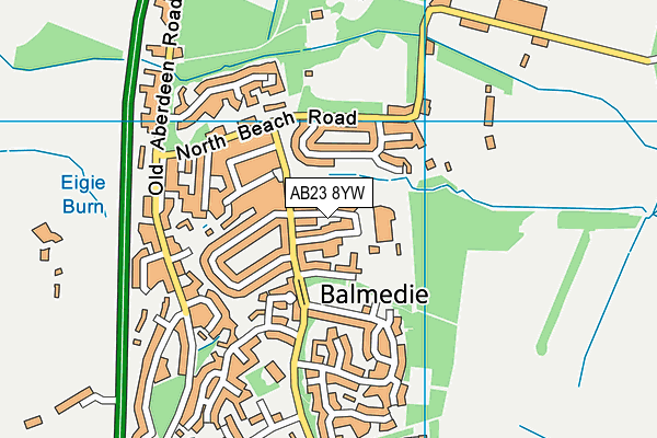 AB23 8YW map - OS VectorMap District (Ordnance Survey)