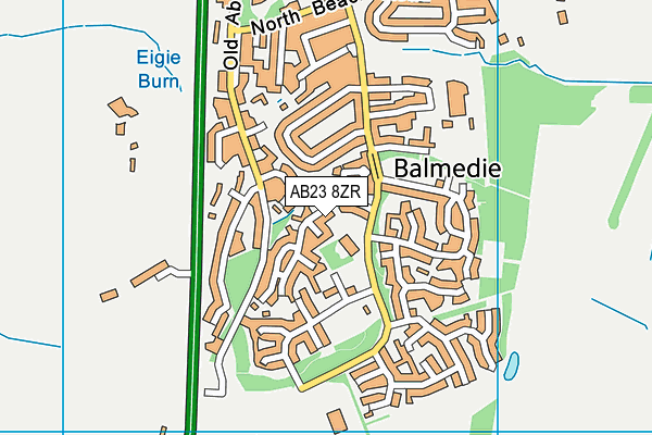 AB23 8ZR map - OS VectorMap District (Ordnance Survey)