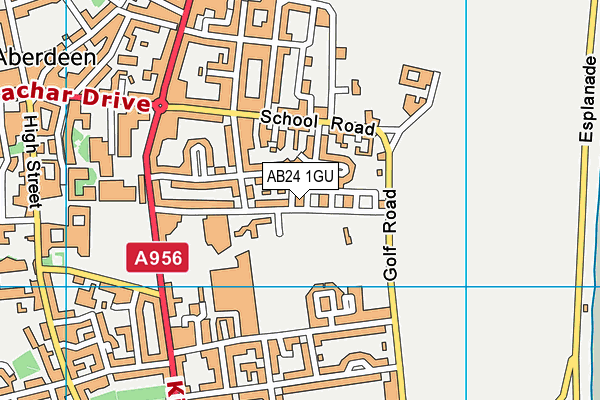 AB24 1GU map - OS VectorMap District (Ordnance Survey)