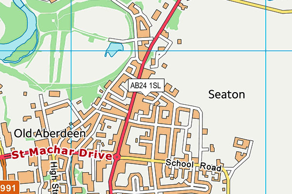 AB24 1SL map - OS VectorMap District (Ordnance Survey)