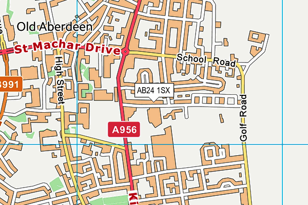 AB24 1SX map - OS VectorMap District (Ordnance Survey)