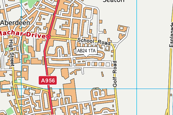 AB24 1TA map - OS VectorMap District (Ordnance Survey)