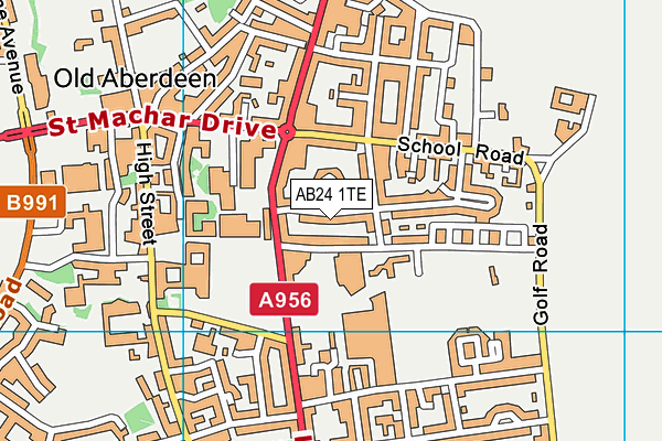 AB24 1TE map - OS VectorMap District (Ordnance Survey)