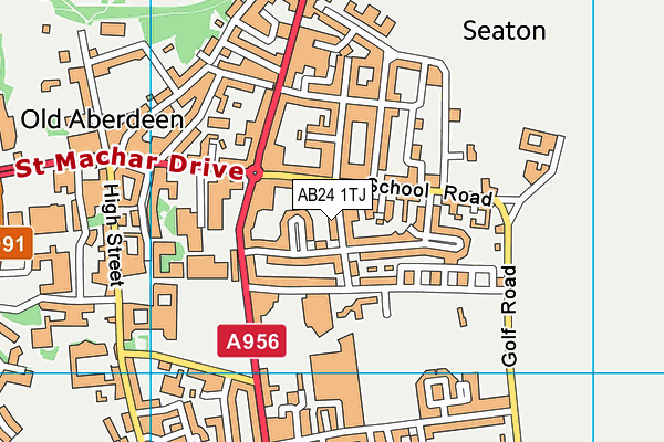 AB24 1TJ map - OS VectorMap District (Ordnance Survey)
