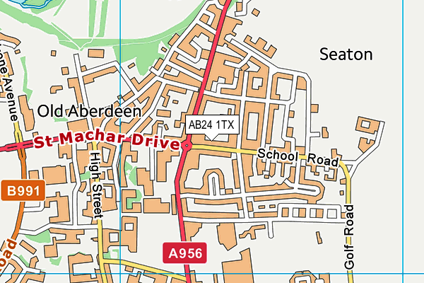 AB24 1TX map - OS VectorMap District (Ordnance Survey)