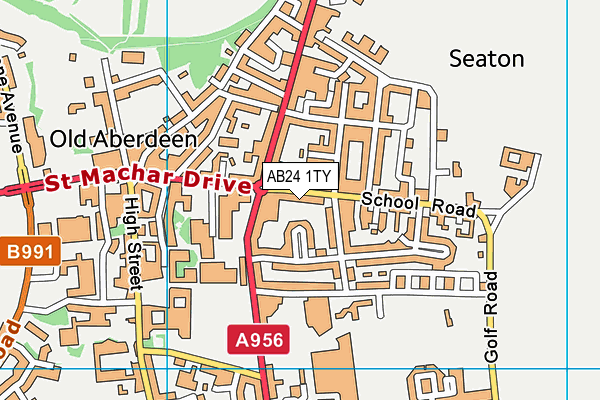 AB24 1TY map - OS VectorMap District (Ordnance Survey)