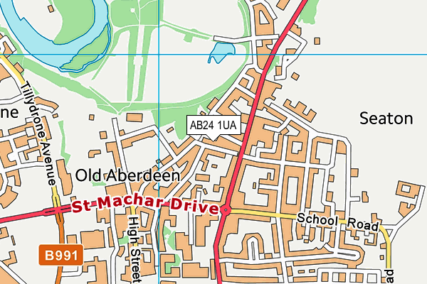 AB24 1UA map - OS VectorMap District (Ordnance Survey)