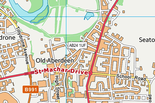 AB24 1UF map - OS VectorMap District (Ordnance Survey)
