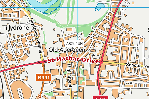 AB24 1UH map - OS VectorMap District (Ordnance Survey)