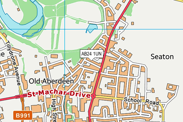 AB24 1UN map - OS VectorMap District (Ordnance Survey)