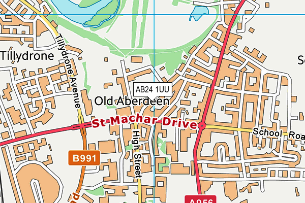 AB24 1UU map - OS VectorMap District (Ordnance Survey)