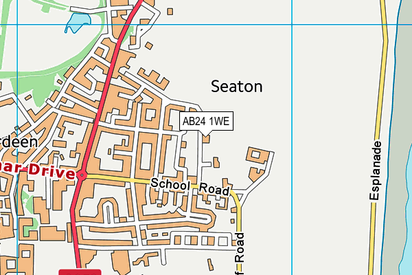AB24 1WE map - OS VectorMap District (Ordnance Survey)
