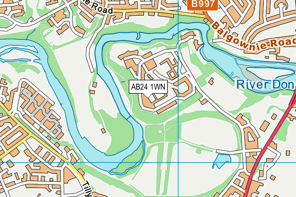 AB24 1WN map - OS VectorMap District (Ordnance Survey)