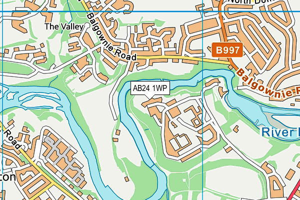 AB24 1WP map - OS VectorMap District (Ordnance Survey)