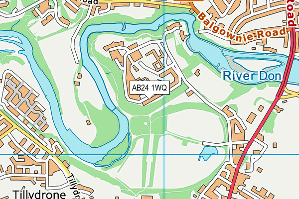 AB24 1WQ map - OS VectorMap District (Ordnance Survey)