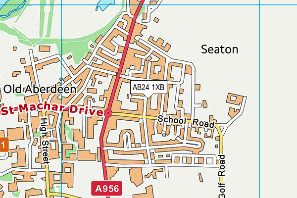 AB24 1XB map - OS VectorMap District (Ordnance Survey)