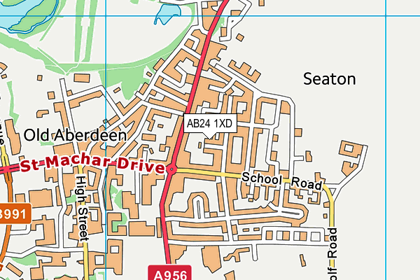 AB24 1XD map - OS VectorMap District (Ordnance Survey)