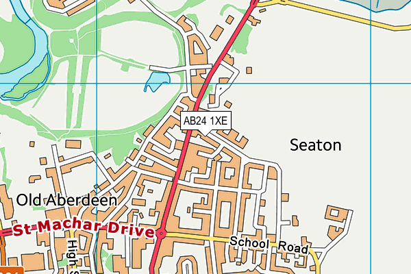AB24 1XE map - OS VectorMap District (Ordnance Survey)