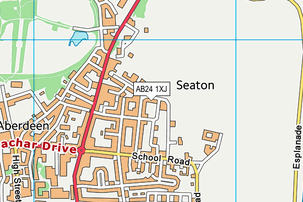 AB24 1XJ map - OS VectorMap District (Ordnance Survey)