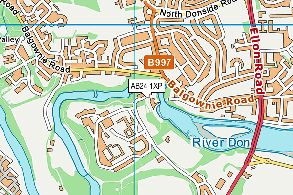 AB24 1XP map - OS VectorMap District (Ordnance Survey)