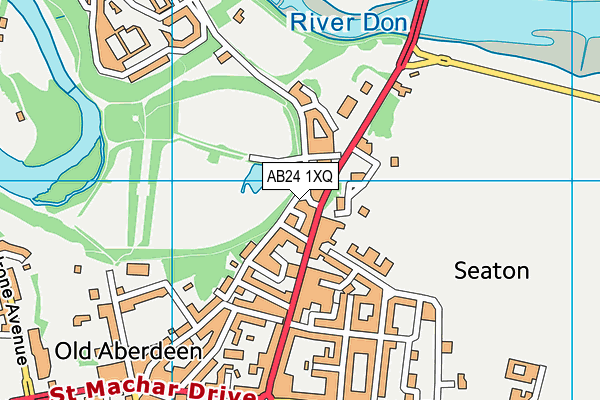 AB24 1XQ map - OS VectorMap District (Ordnance Survey)