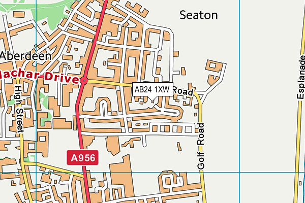 AB24 1XW map - OS VectorMap District (Ordnance Survey)