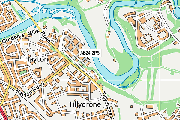AB24 2PS map - OS VectorMap District (Ordnance Survey)