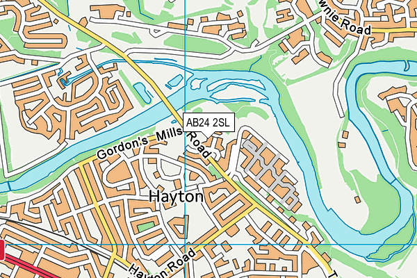 AB24 2SL map - OS VectorMap District (Ordnance Survey)