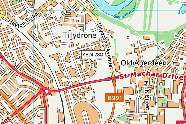 AB24 2SQ map - OS VectorMap District (Ordnance Survey)