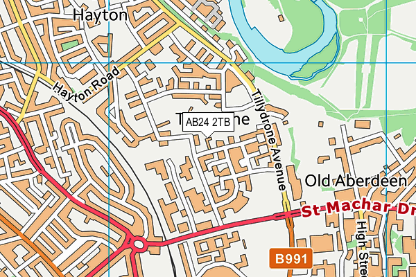 AB24 2TB map - OS VectorMap District (Ordnance Survey)