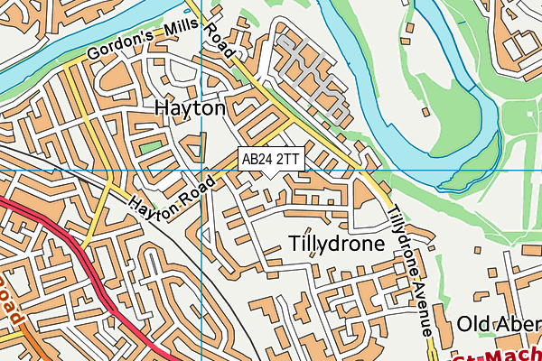 AB24 2TT map - OS VectorMap District (Ordnance Survey)