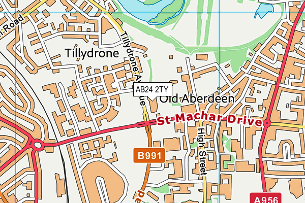 AB24 2TY map - OS VectorMap District (Ordnance Survey)