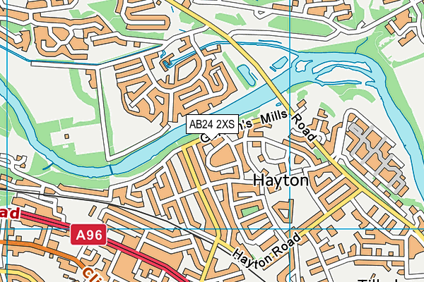 AB24 2XS map - OS VectorMap District (Ordnance Survey)