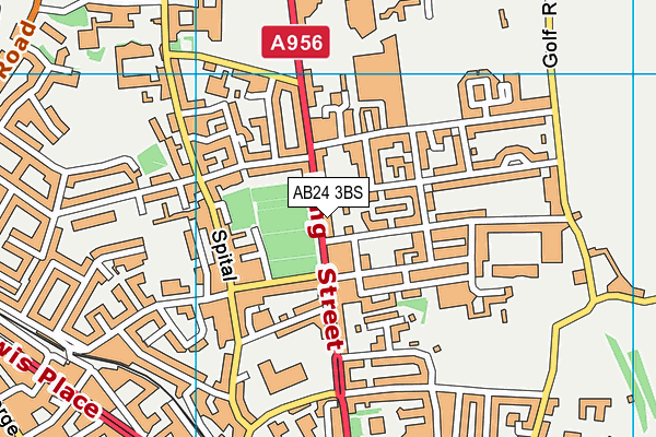 AB24 3BS map - OS VectorMap District (Ordnance Survey)