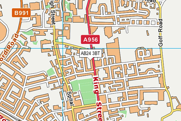 AB24 3BT map - OS VectorMap District (Ordnance Survey)