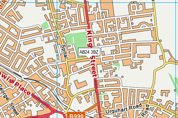 AB24 3BZ map - OS VectorMap District (Ordnance Survey)