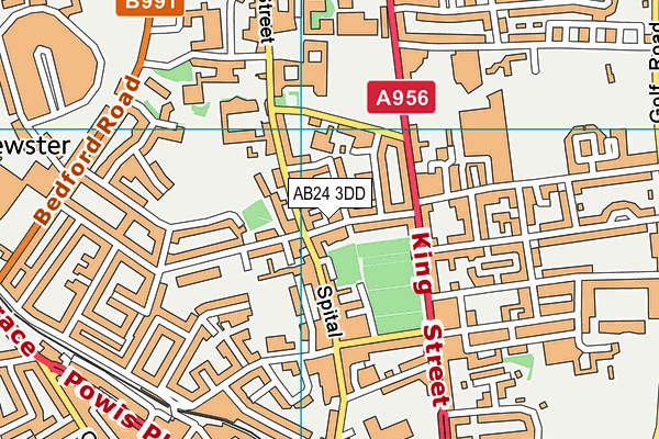 AB24 3DD map - OS VectorMap District (Ordnance Survey)